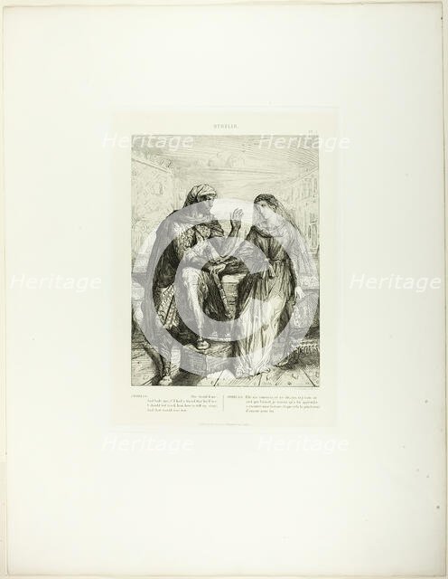 She Thank'd Me, plate two from Othello, 1844. Creator: Theodore Chasseriau.
