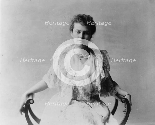 Mrs. Elizabeth Cameron, three-quarter length portrait, seated, facing front, between c1890 and c1910 Creator: Frances Benjamin Johnston.