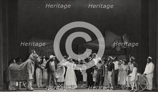 Clarence Yates and Francina Scott in a grotesque ballet dance, 1937. Creator: Unknown.