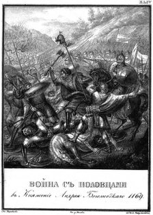 Battle with the Polovtsians at the Time of Andrei Bogolyubsky, 1169 (From Illustrated Karamzin), 1 Artist: Chorikov, Boris Artemyevich (1802-1866)