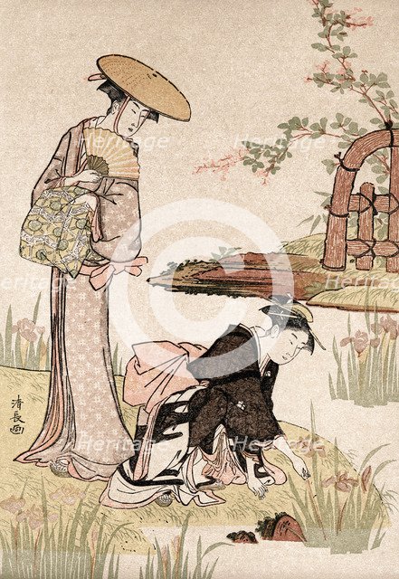 'The Iris Garden', c1775-1815.Artist: Torii Kiyonaga