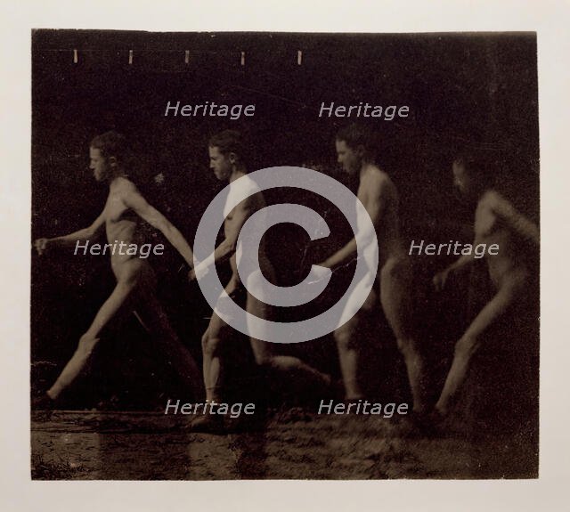 Marey Wheel Photographs of Unidentified Model, 1884. Creator: Thomas Eakins.