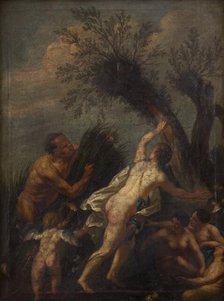 Diana and Her Nymphs Surprised by Satyr, 17th-18th centuries. Creator: Unknown.