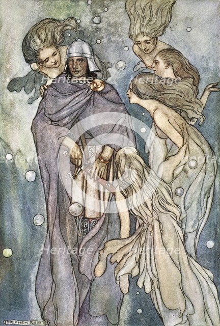 'There dwelt the red-haired ocean-nymphs', c1910.  Artist: Stephen Reid