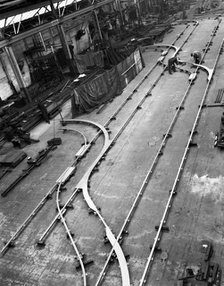 Installation of trackwork in an ICI Plant, Sheffield, South Yorkshire, 1963. Artist: Michael Walters