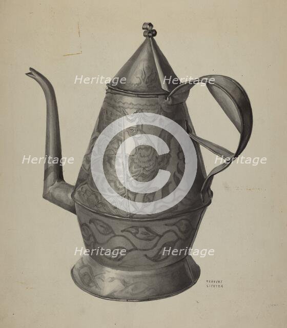 Pa. German Coffee Pot, c. 1936. Creator: Frances Lichten.