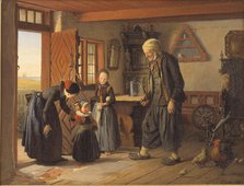 Visiting Grandfather, 1853. Creator: Julius Exner.