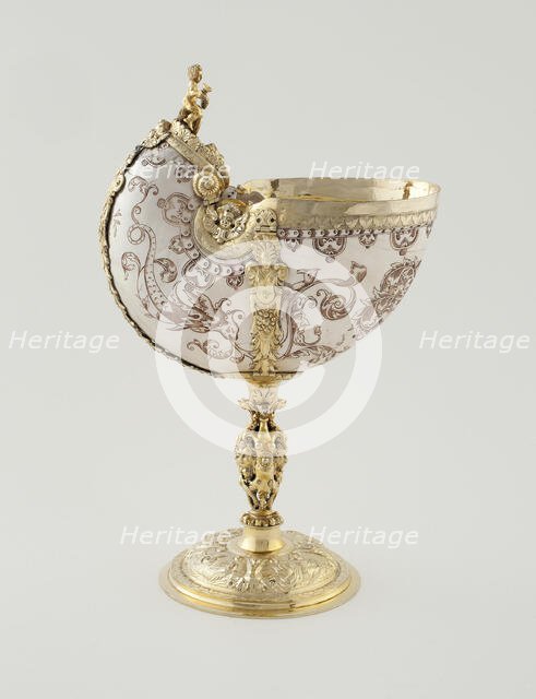 Nautilus-Shell Cup, Augsburg, c. 1600/1700 (19th century mounts). Creator: Unknown.
