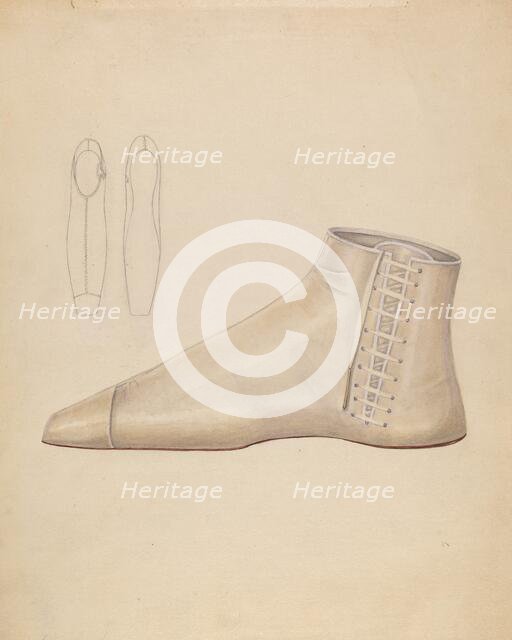 Shoe, c. 1937. Creator: Bessie Forman.