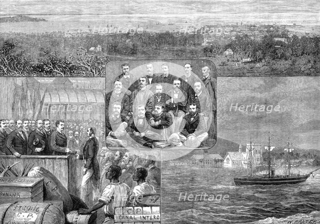 The Panama Canal: arrival of the engineers at Colon, 1881.  Creator: W. I. Mosses.