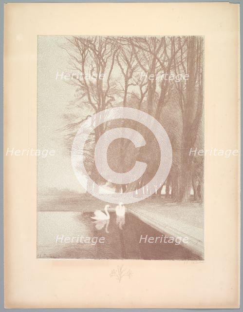 Suite de Paysages: Landscape, Plate 6, Remarque, Lilies, 1892-1893. Creator: Charles Marie Dulac (French, 1865-1898); Printer: Lemercier, Imprimeur Lemercier.