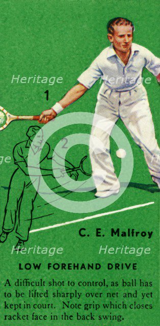 'C. E. Malfroy - Low Forehand Drive', c1935. Creator: Unknown.