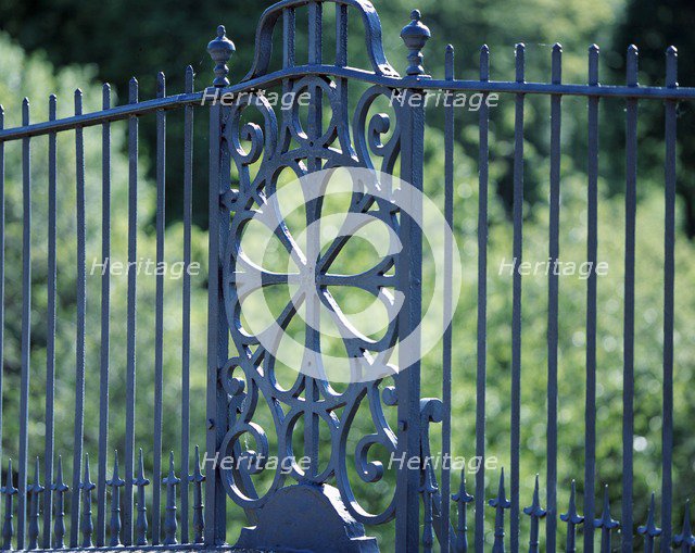 Detail of the railings on the parapet of the Iron Bridge, Ironbridge, Shropshire, c2000s(?).  Artist: Unknown.