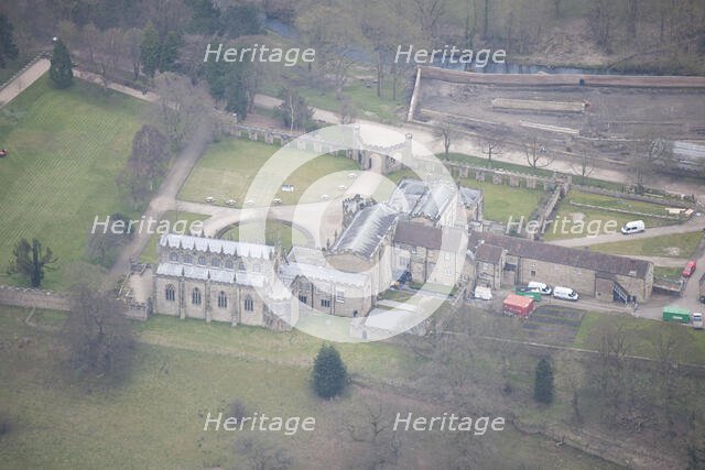 Auckland Castle and the Chapel of St Peter, Bishop Auckland, County Durham, 2016. Creator: Matthew Oakey.