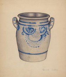Gray Pottery Jar, c. 1940. Creator: Gerald Scalise.