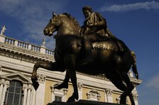 Equestrian statue of Marcus Aurelius (121-180), Roman emperor, Campidoglio Square, Rome, Italy, 2009 Creator: LTL.