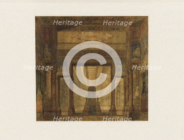 Set design for opera Les Mystères d'Isis by Wolfgang Amadeus Mozart.