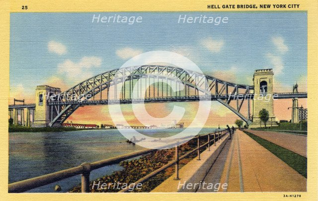 Hell Gate Bridge, New York City, New York, USA, 1933. Artist: Unknown