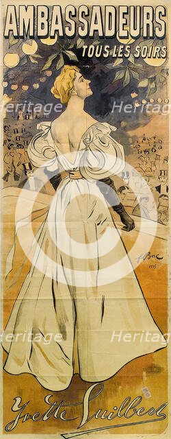 Yvette Guilbert. Ambassadeurs tous les soirs (Poster), 1895. Artist: Bac, Ferdinand (1859-1952)