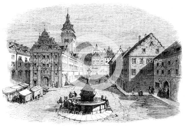 Her Majesty's Visit to Germany, the market-place, Gotha..., 1862. Creator: Unknown.