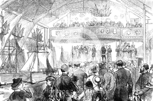 National Fisheries Exhibition at Norwich: interior of the Drill-Hall, 1881. Creator: Unknown.