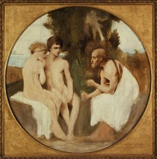 Philétas instruisant Daphnis et Chloé, c.1875. Creator: Jules Elie Delaunay.