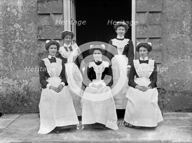 Servants at Biddlesden Park House, Buckinghamshire, c1896-c1920. Artist: Alfred Newton & Sons.