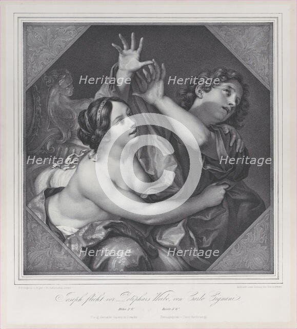 Joseph and Potiphar's wife, 1837. Creator: Franz Seraph Hanfstaengl.
