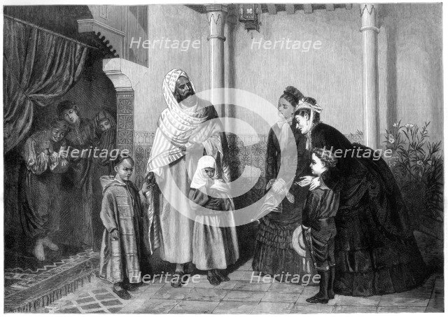 'The Presentation, English Ladies Visiting a Moor's House', 1875. Artist: John Bagnold Burgess