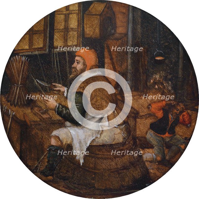 Arrow Maker. Artist: Brueghel, Pieter, the Younger (1564-1638)