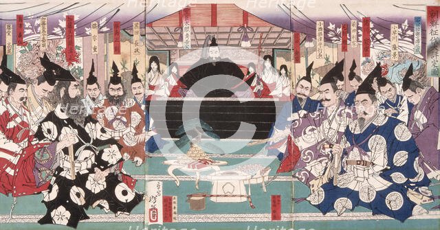 The Great Conference on the Conquest of Korea, 19th century. Creator: Tsukioka Yoshitoshi.