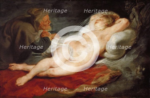 The Hermit and the Sleeping Angelica, ca 1627.