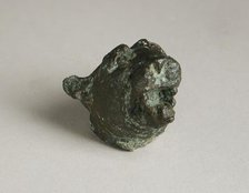 Feline Head Figurine, Roman Period (100-400 CE) or later. Creator: Unknown.