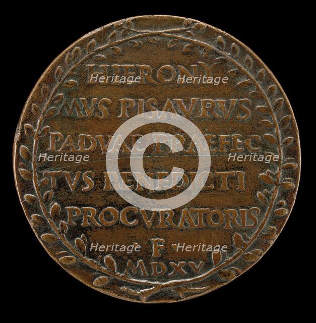 Inscription in a Wreath [reverse], c. 1515. Creator: Unknown.