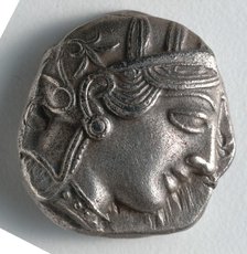 Tetradrachm: Head of Athena (obverse), 500-430 BC. Creator: Unknown.