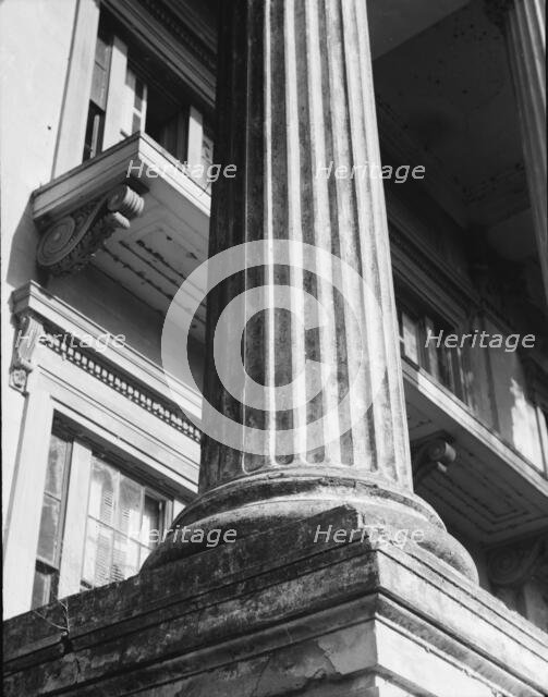 Closeup of column, Belle Grove Plantation, Louisiana, 1858, 1936?. Creator: Walker Evans.