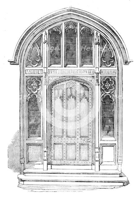The New Houses of Parliament - Doorway of the Serjeant-at-Arms' Residence, 1854. Creator: Unknown.