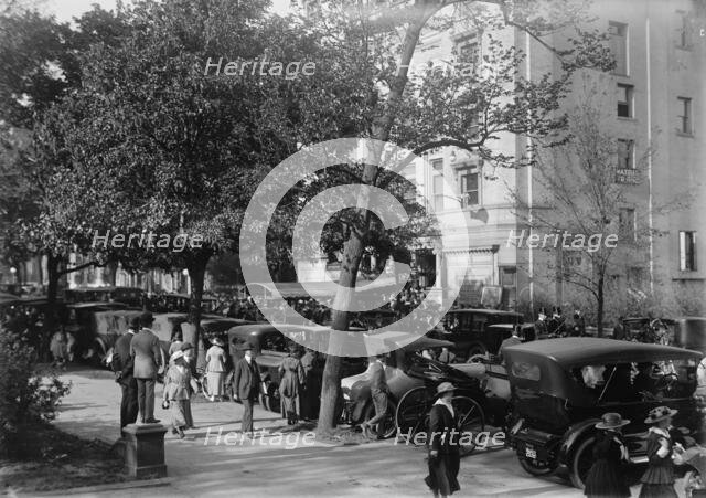 Scene In Front Of Belasco Theatre - When French Commissioners Attended, 1917. Creator: Harris & Ewing.