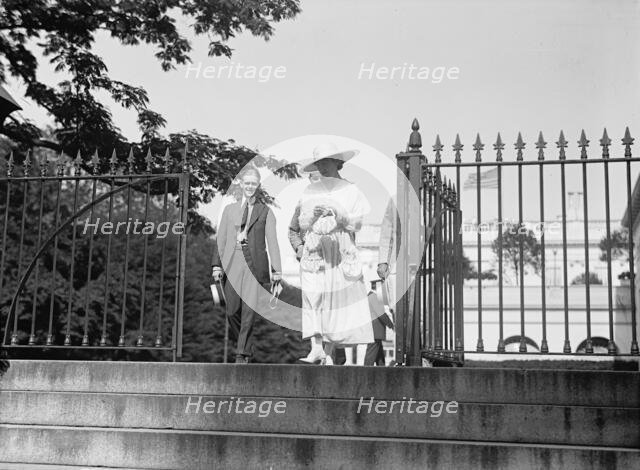 Rankin, Jeanette I.E. Jeannette, Rep. from Montana, 1917-1919. Leaving White House, 1917. Creator: Harris & Ewing.