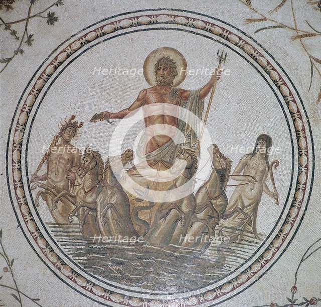 Roman mosaic of the triumph of Neptune, 2nd century. Artist: Unknown