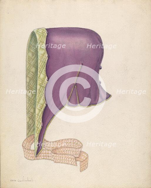 Bonnet, c. 1937. Creator: Sara Garfinkel.