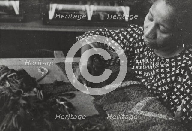 Female student, art class at Harlem Community Art Center, 1938. Creator: Basil.