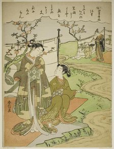 The Third Month (Yayoi), from the series "Popular Versions of Immortal Poets in Four..., c. 1768. Creator: Suzuki Harunobu.