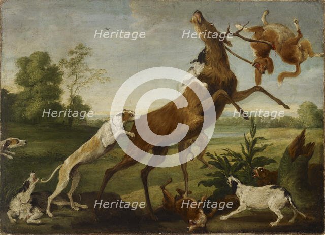 The deer hunt, c1620-1670. Creator: Paul de Vos.