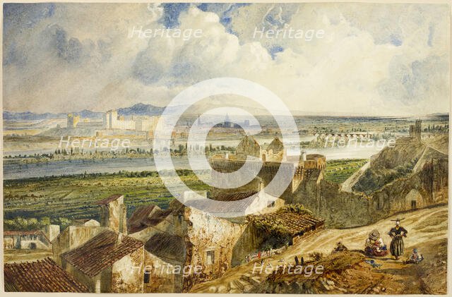 View of Avignon (from Villeneuve les Avignon), 1823/69. Creator: Paul Huet.