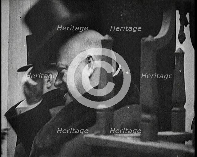 Delegates in Front of 10 Downing Street, 1920s. Creator: British Pathe Ltd.