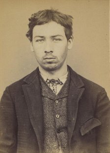 Parisis. Charles. 20 ans, né à Aubervilliers (Seine). Tailleur d'habits. Outrages anarchis..., 1893. Creator: Alphonse Bertillon.
