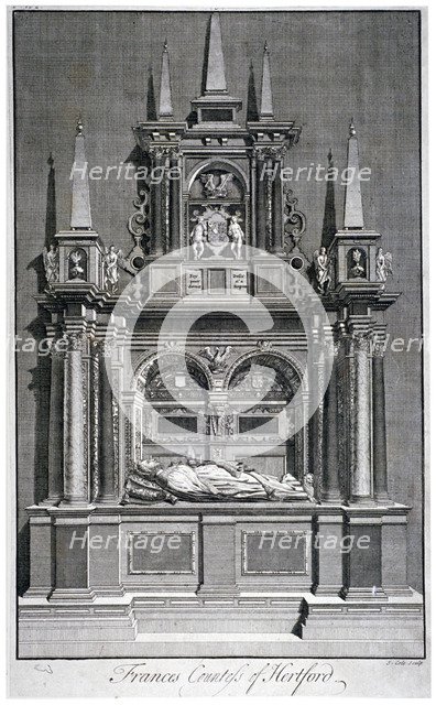 Frances, Countess of Hertford's tomb, Westminster Abbey, London, c1750. Artist: James Cole