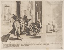 Episode 4: The Young Saint Bernardino preaches to a group of boys while important men a..., 1610-39. Creator: Bernardino Capitelli.