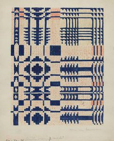 Shaker Coverlet, 1935/1942. Creator: Martha Sancher.